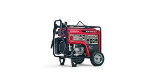 3/4 front side view of Commercial 5000 GFCI generator on white space.  