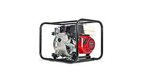 3/4 front side view of Construction Water Pump on white space. 